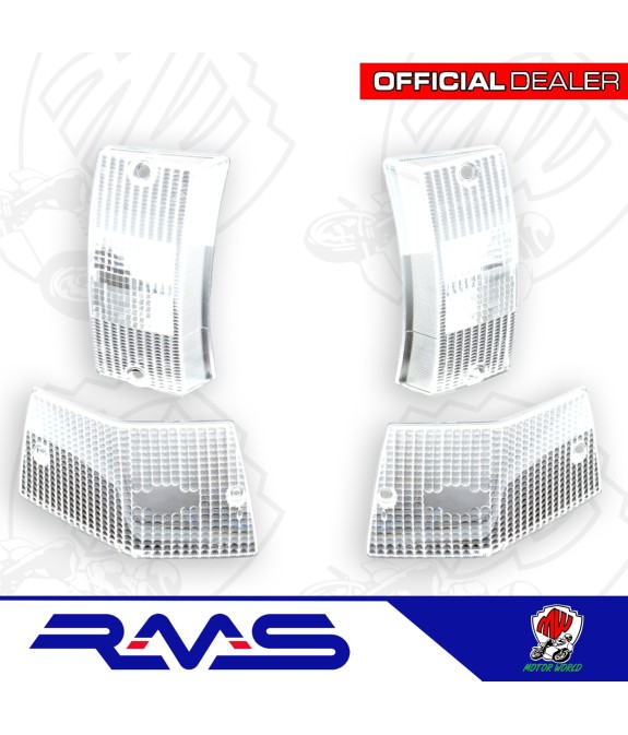 KIT 4 GEMME TRASPARENTI PIAGGIO VESPA PX 200 E 1977 1978 1979 1980 1981 1982