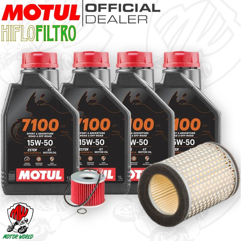 Kit tagliando Olio Motul 7100 15W50 + Filtri KAWASAKI KZ 650 1979