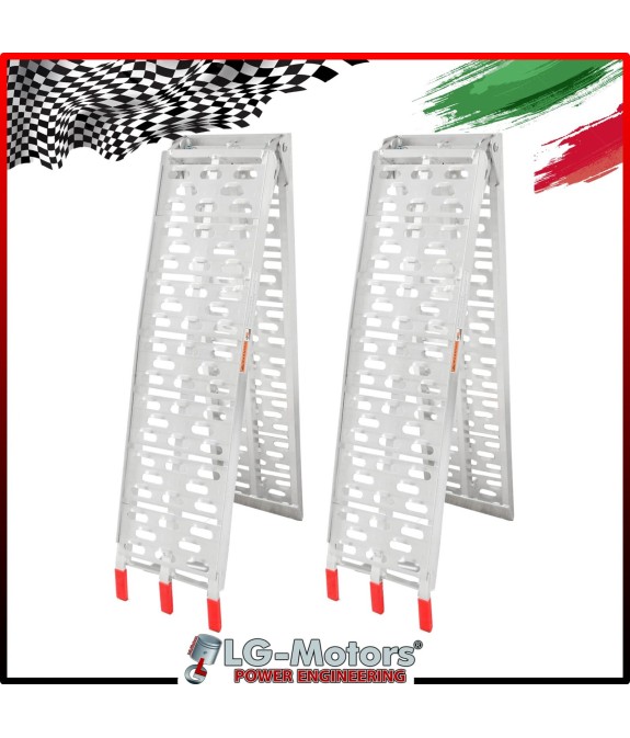 Coppia 2 pezzi rampa pedana di carico ripiegabile per moto in alluminio 340 kg