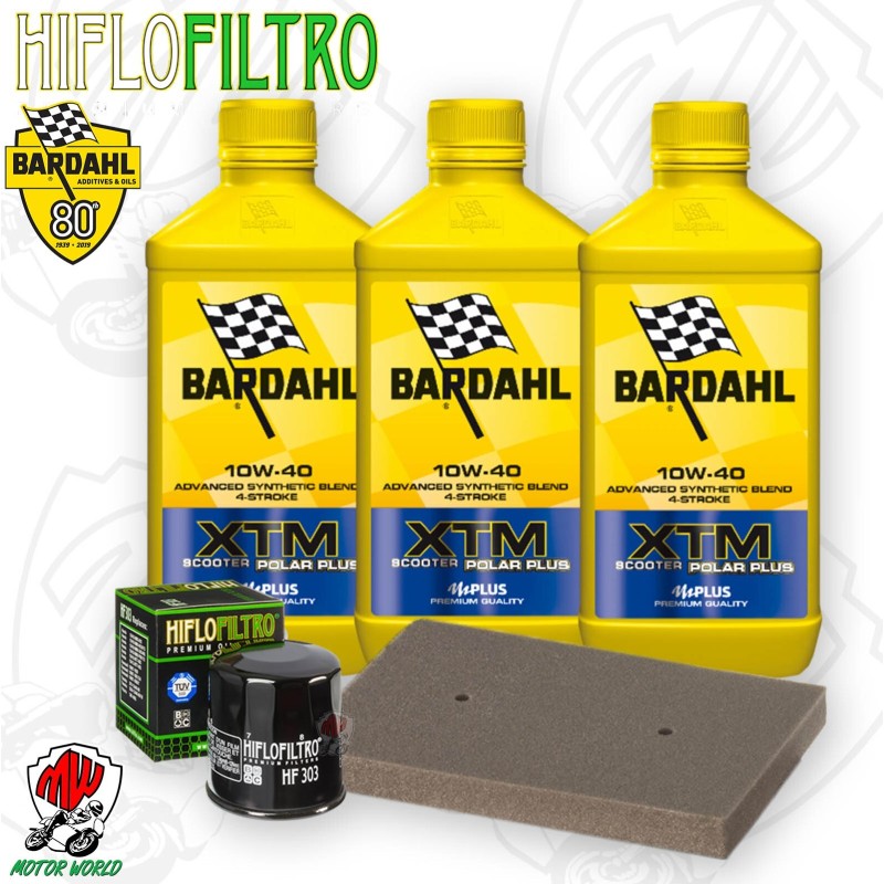 Kit tagliando Olio BARDAHL XTM 10W40 + Filtri KAWASAKI Ninja SE 300 2016