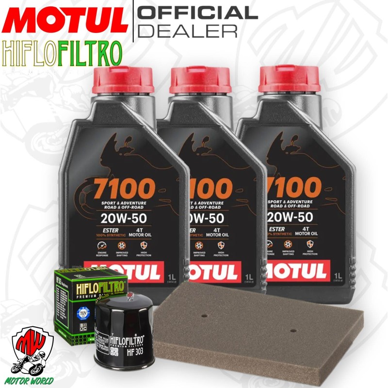 Kit tagliando Olio Motul 7100 20W50 + Filtri KAWASAKI Ninja SE 300 2016