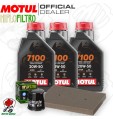 Kit tagliando Olio Motul 7100 20W50 + Filtri KAWASAKI Ninja SE 300 2016
