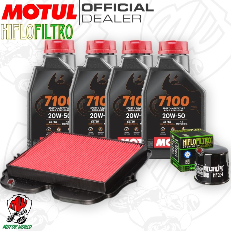 Kit tagliando Olio Motul 7100 20W50 + Filtri HONDA VFR 1200 X 2018 Crosstourer