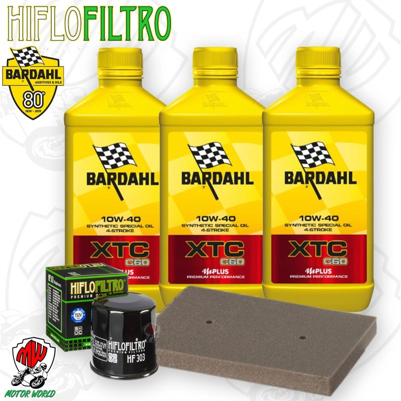 Kit tagliando Olio BARDAHL XTC 10W40 + Filtri KAWASAKI Ninja SE 300 2016