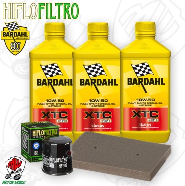 Kit tagliando Olio BARDAHL XTC 10W50 + Filtri KAWASAKI Ninja SE 300 2016
