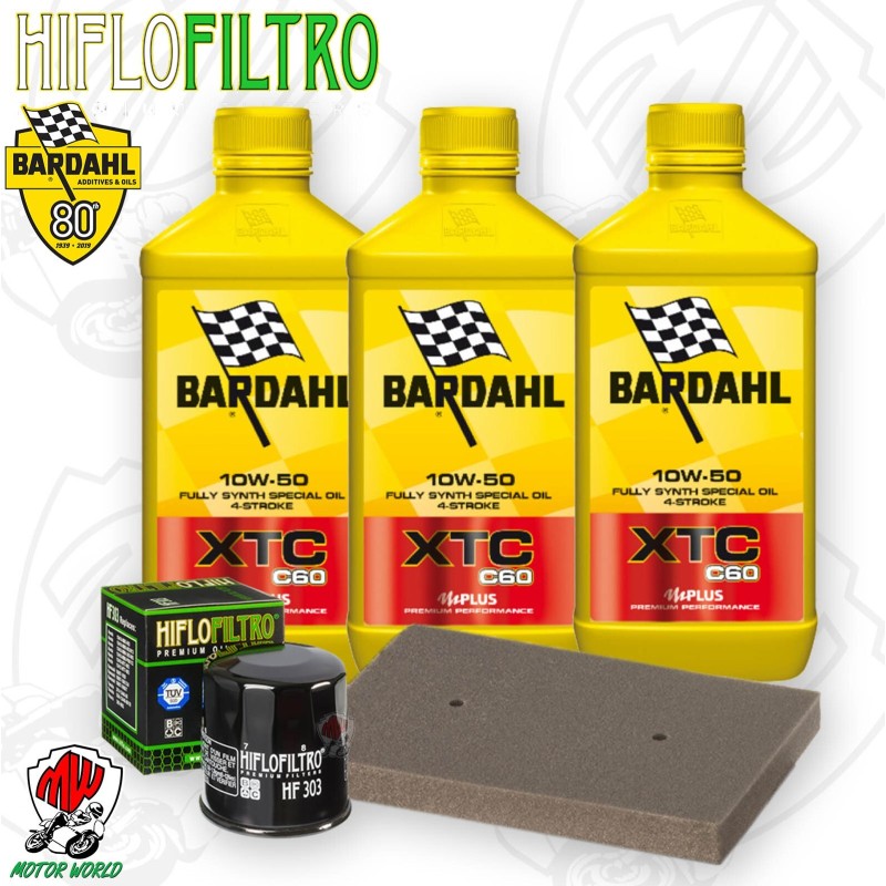 Kit tagliando Olio BARDAHL XTC 10W50 + Filtri KAWASAKI Ninja SE 300 2016