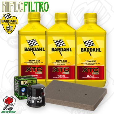 Kit tagliando Olio BARDAHL XTC 15W50 + Filtri KAWASAKI Ninja SE 300 2016