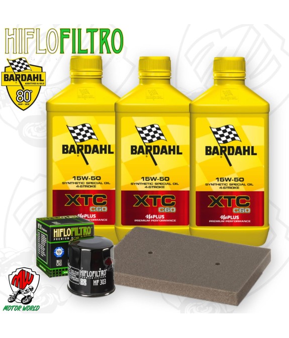 Kit tagliando Olio BARDAHL XTC 15W50 + Filtri KAWASAKI Ninja SE 300 2016