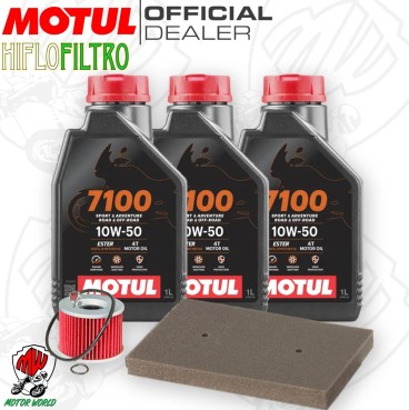 Kit tagliando Olio Motul 7100 10W50 + Filtri KAWASAKI Ninja 250 R 2008