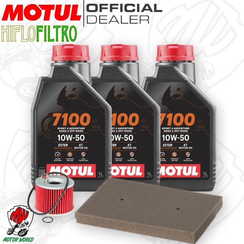 Kit tagliando Olio Motul 7100 10W50 + Filtri KAWASAKI Ninja 250 R 2008