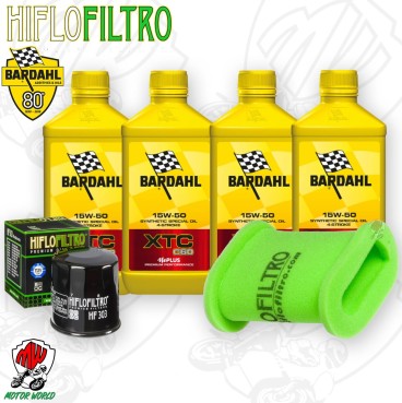 Kit tagliando Olio BARDAHL XTC 15W50 + Filtri KAWASAKI KLE 500 2006