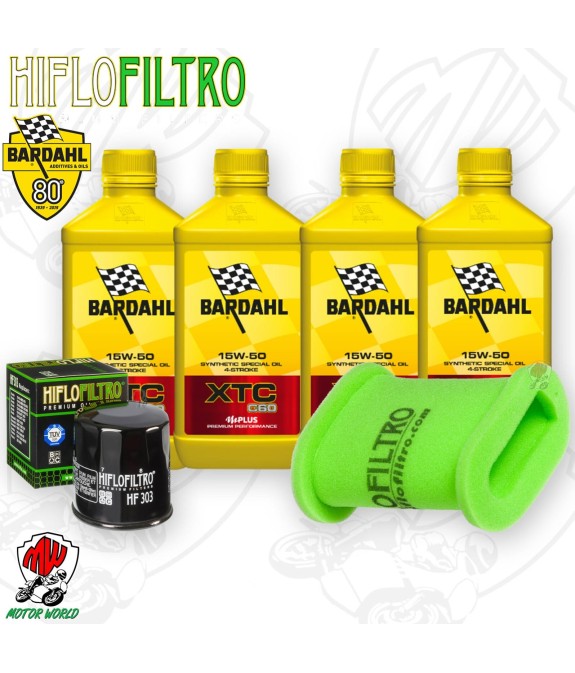 Kit tagliando Olio BARDAHL XTC 15W50 + Filtri KAWASAKI KLE 500 2006