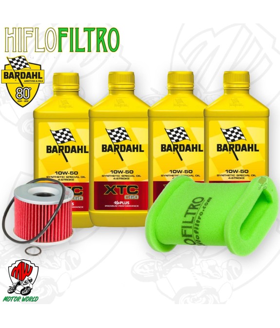 Kit tagliando Olio BARDAHL XTC 10W50 + Filtri KAWASAKI EL 250 2003