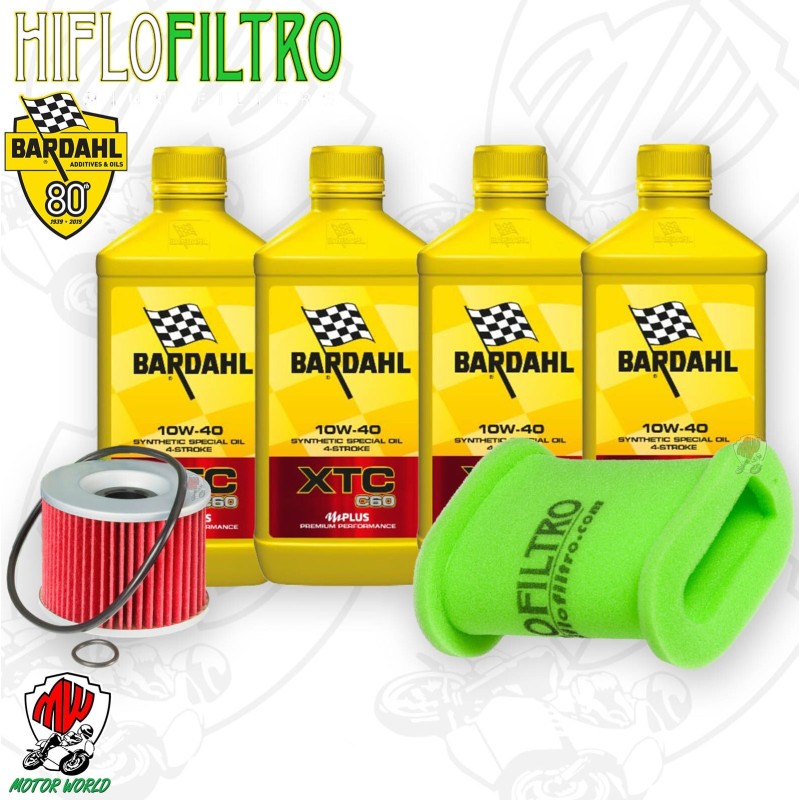 Kit tagliando Olio BARDAHL XTC 10W40 + Filtri KAWASAKI EL 250 Eliminator 1991