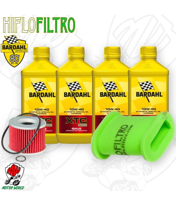 Kit tagliando Olio BARDAHL XTC 10W40 + Filtri KAWASAKI EL 250 Eliminator 1991