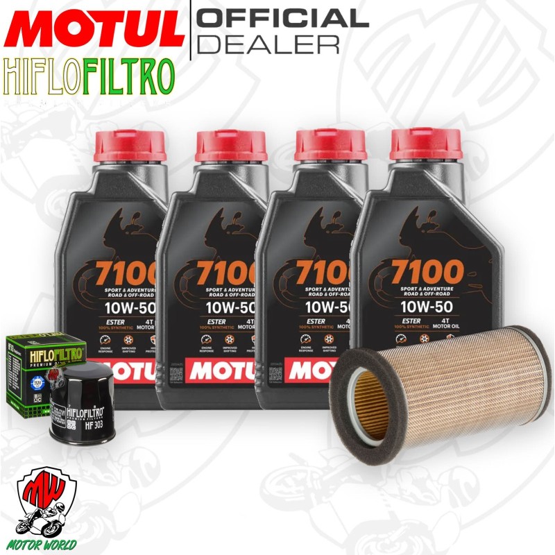 Kit tagliando Olio Motul 7100 10W50 + Filtri Kawasaki ER 500 1996