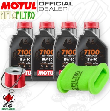 Kit tagliando Olio Motul 7100 15W50 + Filtri KAWASAKI EL 250 2003
