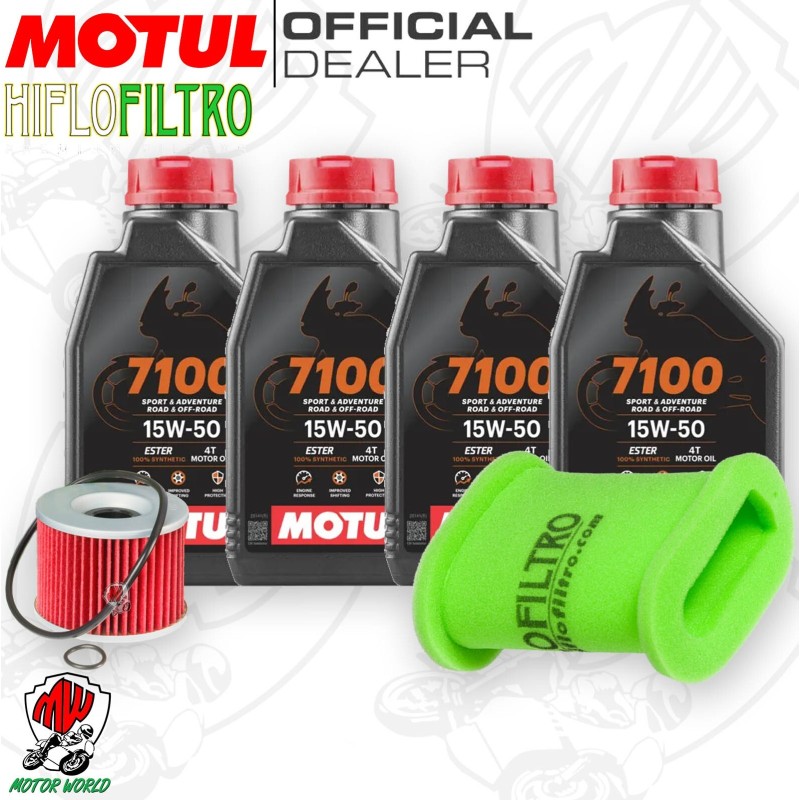 Kit tagliando Olio Motul 7100 15W50 + Filtri KAWASAKI EL 250 2003 Kit tagliando Olio Motul 7100 15W50 + Filtri KAWASAKI EL 250 2003