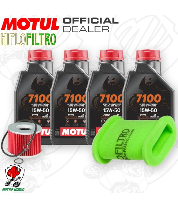 Kit tagliando Olio Motul 7100 15W50 + Filtri KAWASAKI EL 250 2003