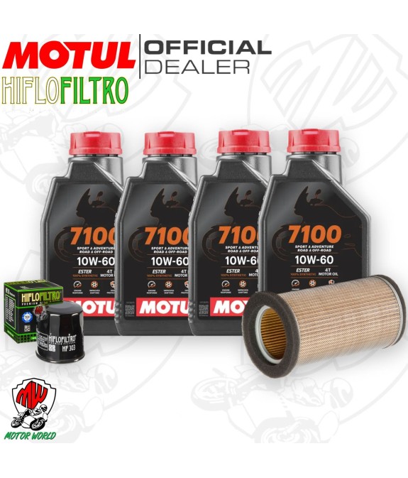 Kit tagliando Olio Motul 7100 10W60 + Filtri Kawasaki ER 500 1996