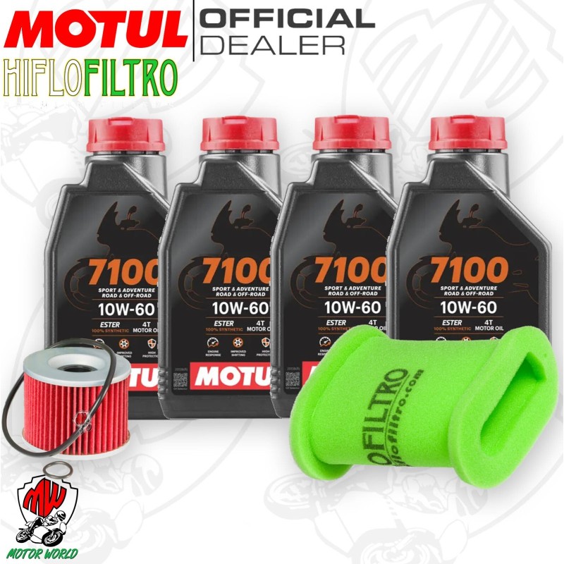 Kit tagliando Olio Motul 7100 10W60 + Filtri KAWASAKI EL 250 2001 2002 2003