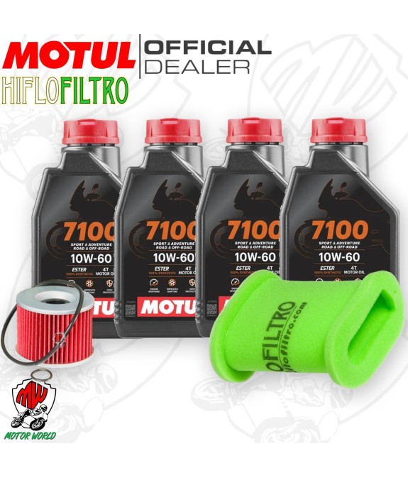 Kit tagliando Olio Motul 7100 10W60 + Filtri KAWASAKI EL 250 2001 2002 2003