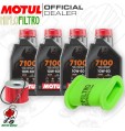 Kit tagliando Olio Motul 7100 10W60 + Filtri KAWASAKI EL 250 2001 2002 2003