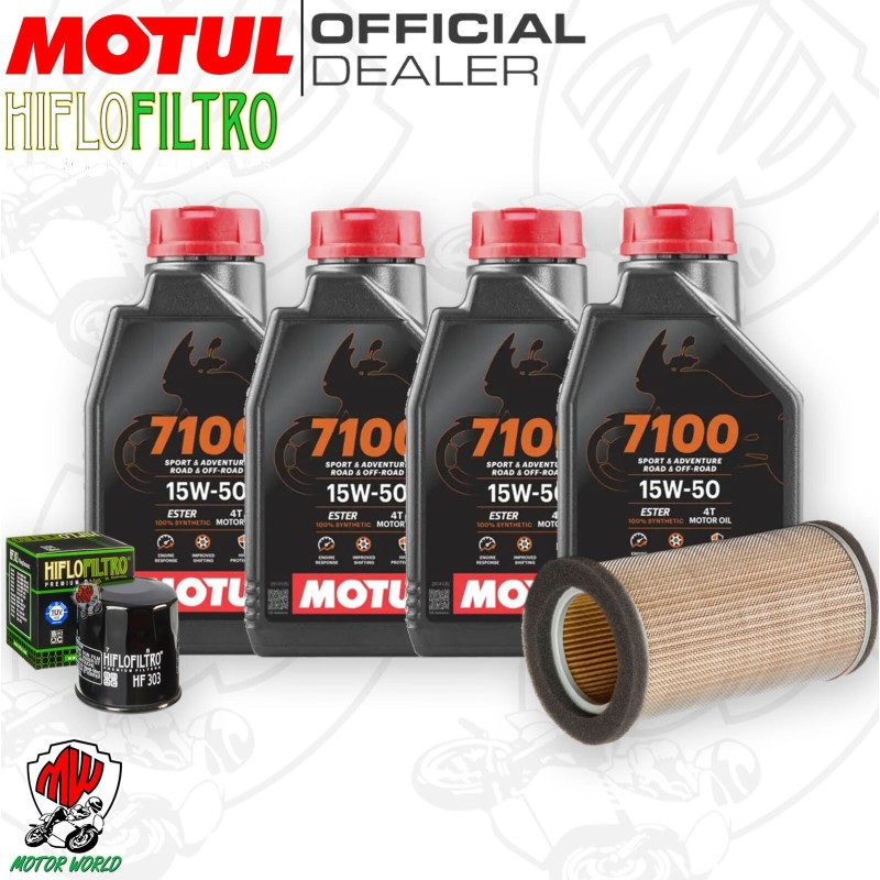 Kit tagliando Olio Motul 7100 15W50 + Filtri Kawasaki ER 500 1996