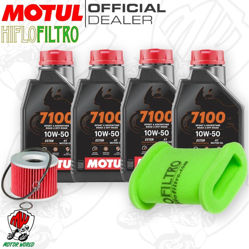 Kit tagliando Olio Motul 7100 10W50 + Filtri KAWASAKI EL 250 2000 2001 2002 2003