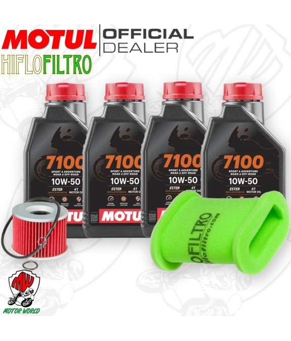 Kit tagliando Olio Motul 7100 10W50 + Filtri KAWASAKI EL 250 2000 2001 2002 2003