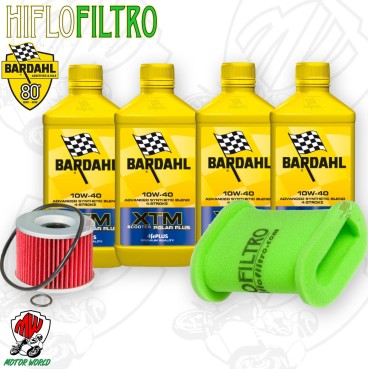 Kit tagliando Olio BARDAHL XTM 10W40 + Filtri  KAWASAKI EL 250 2001 2002 2003