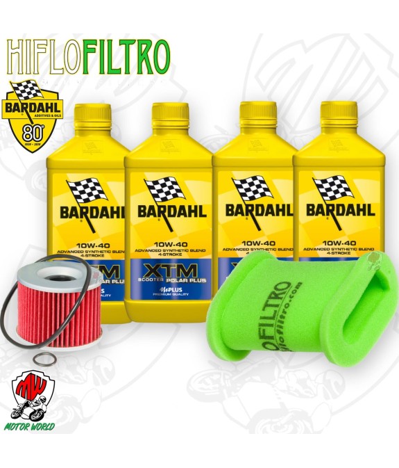 Kit tagliando Olio BARDAHL XTM 10W40 + Filtri  KAWASAKI EL 250 2001 2002 2003