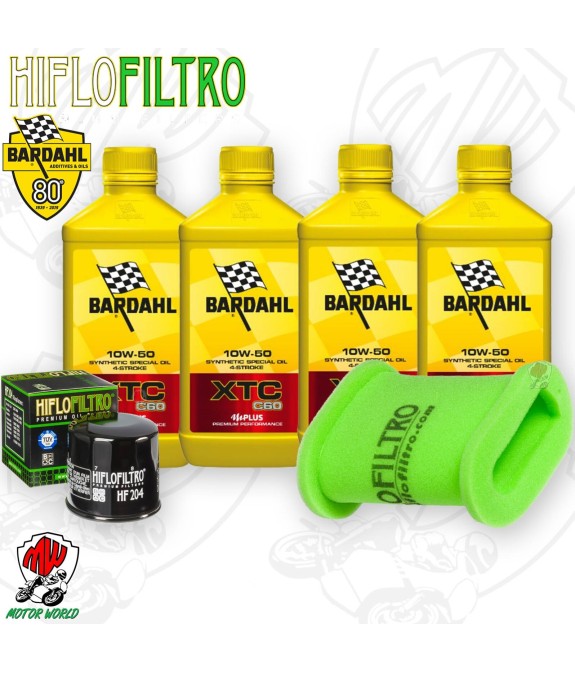 Kit tagliando Olio BARDAHL XTC 10W50 + Filtri KAWASAKI KLE 500 2003 2004 2005