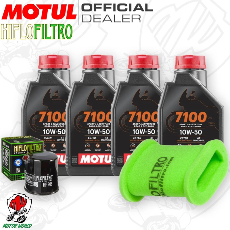 Kit tagliando Olio Motul 7100 10W50 + Filtri KAWASAKI KLE 500 2006