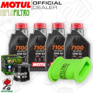 Kit tagliando Olio Motul 7100 20W50 + Filtri KAWASAKI KLE 500 2003 2004 2005