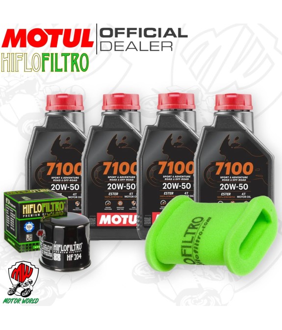 Kit tagliando Olio Motul 7100 20W50 + Filtri KAWASAKI KLE 500 2003 2004 2005