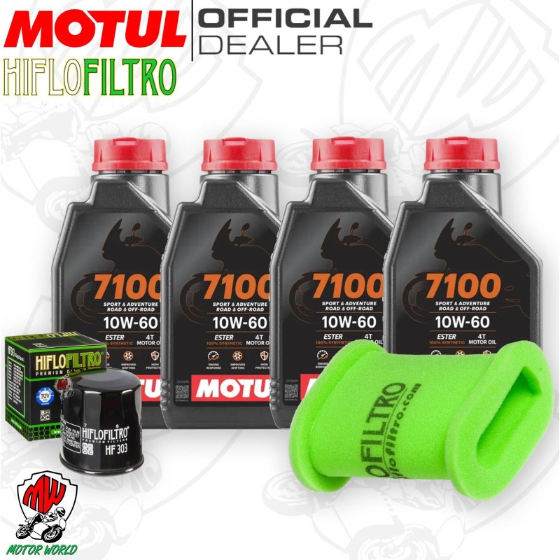 Kit tagliando Olio Motul 7100 10W60 + Filtri KAWASAKI KLE 500 2006