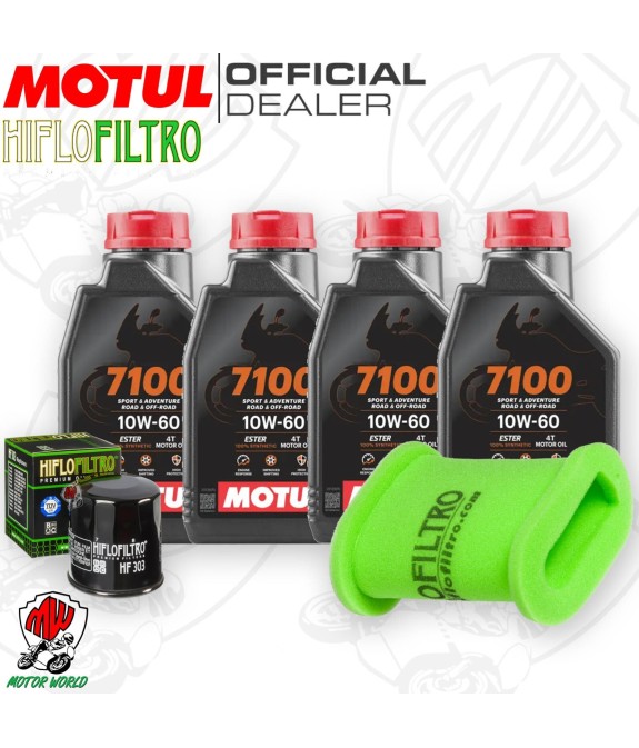 Kit tagliando Olio Motul 7100 10W60 + Filtri KAWASAKI KLE 500 2006