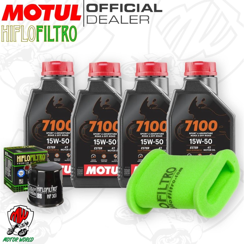 Kit tagliando Olio Motul 7100 15W50 + Filtri KAWASAKI KLE 500 2006