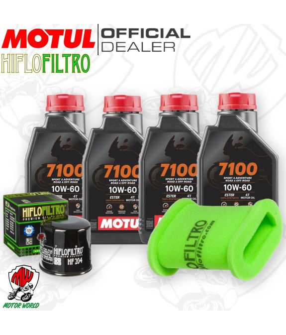 Kit tagliando Olio Motul 7100 10W60 + Filtri KAWASAKI KLE 500 2003 2004 2005