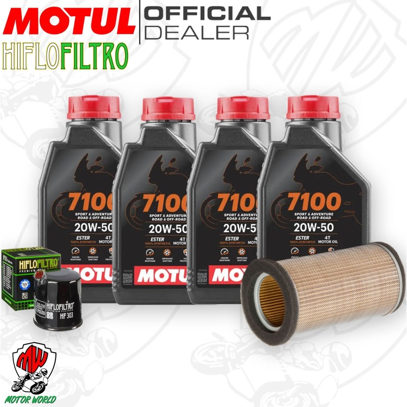 Kit tagliando Olio Motul 7100 20W50 + Filtri Kawasaki ER 500 1996
