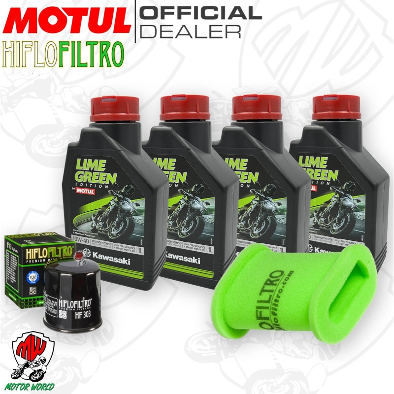 Kit tagliando Motul LIME GREEN 10W40 + Filtri KAWASAKI KLE 500 2006