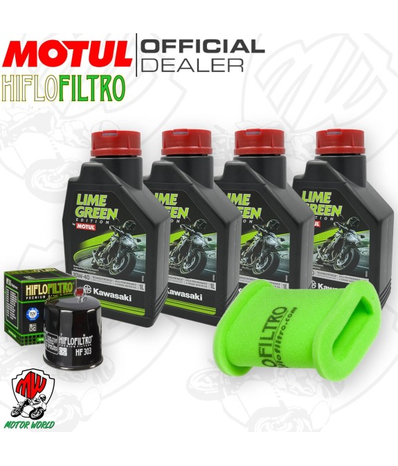 Kit tagliando Motul LIME GREEN 10W40 + Filtri KAWASAKI KLE 500 2006