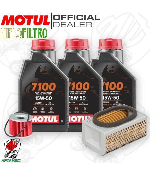 Kit tagliando Olio Motul 7100 15W50 + Filtri Kawasaki ER 500 1996