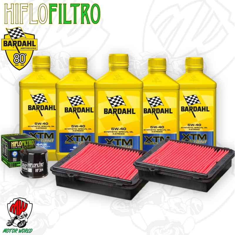 Kit tagliando Olio BARDAHL XTM 5W40 + Filtri HONDA CRF 1000 LD 2016 Africa Twin