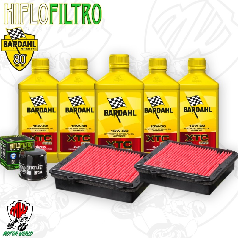 Kit tagliando Olio BARDAHL XTC 15W50 + Filtri HONDA CRF 1000 LD 2018 Africa Twin