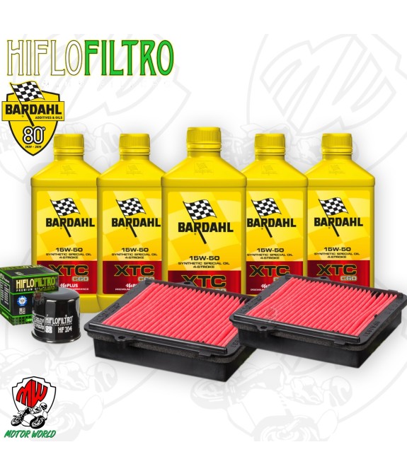 Kit tagliando Olio BARDAHL XTC 15W50 + Filtri HONDA CRF 1000 LD 2018 Africa Twin