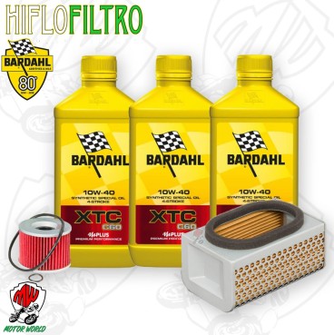 Kit tagliando Olio BARDAHL XTC 10W40 + Filtri Kawasaki ER 500 1996