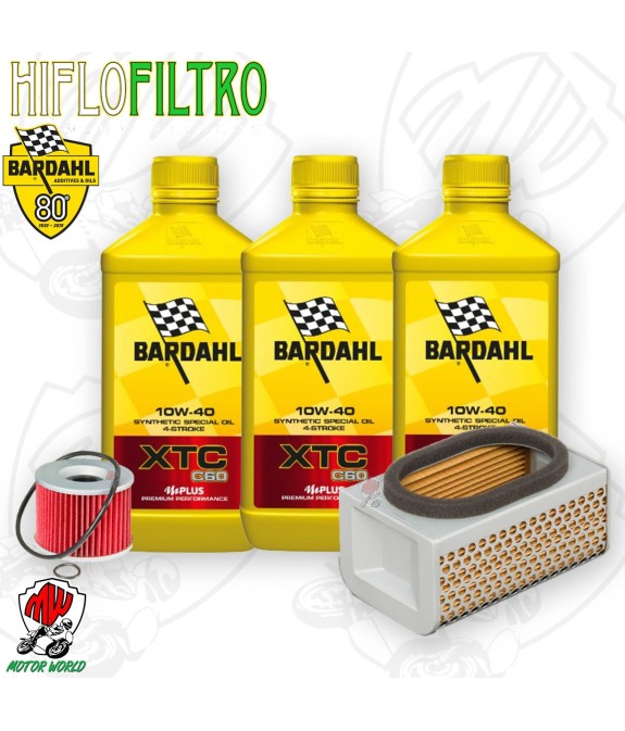 Kit tagliando Olio BARDAHL XTC 10W40 + Filtri Kawasaki ER 500 1996