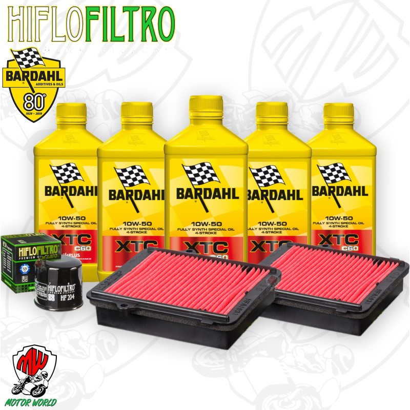 Kit tagliando Olio BARDAHL XTC 10W50 + Filtri HONDA CRF 1000 LD 2018 Africa Twin Kit tagliando Olio BARDAHL XTC 10W50 + Filtri HONDA CRF 1000 LD 2018 Africa Twin